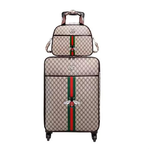 gucci pink luggage set